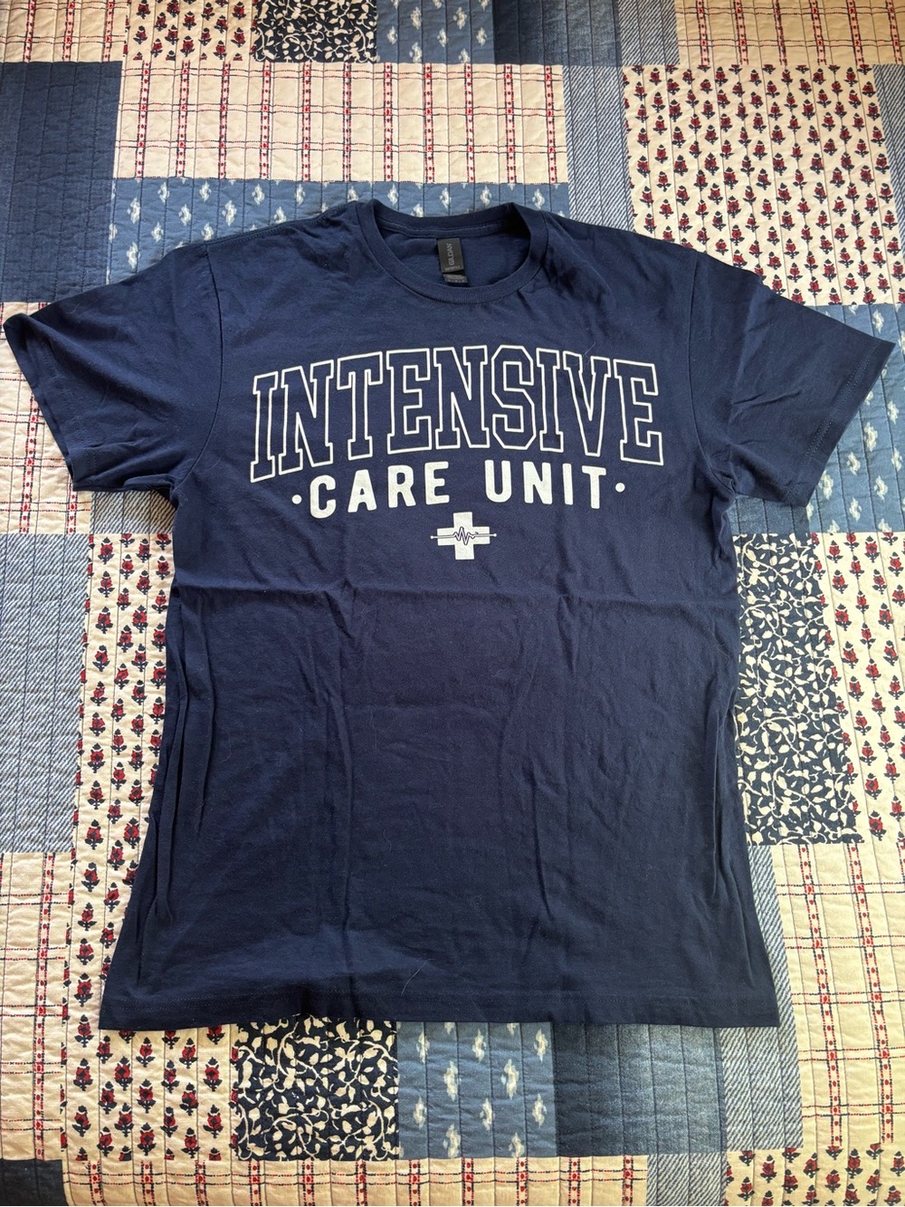 Gildan Navy 'INTENSIVE CARE UNIT' Graphic Tee